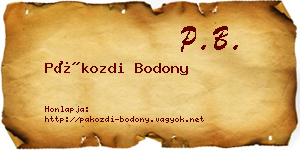 Pákozdi Bodony névjegykártya